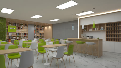 精益生产九道品牌设计-茶水间休息区设计，不止是咖啡香，更是企业文化的温度计！